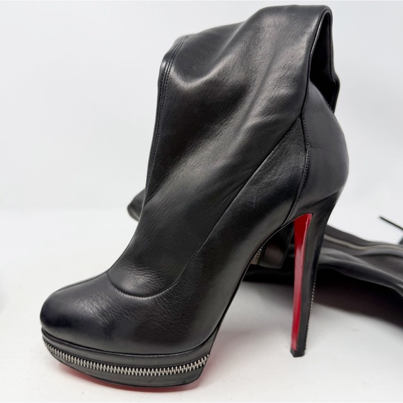 Christian Louboutin Unique OTK Black Leather Platform Boots Womens Size EU 40 - Picture 6 of 14
